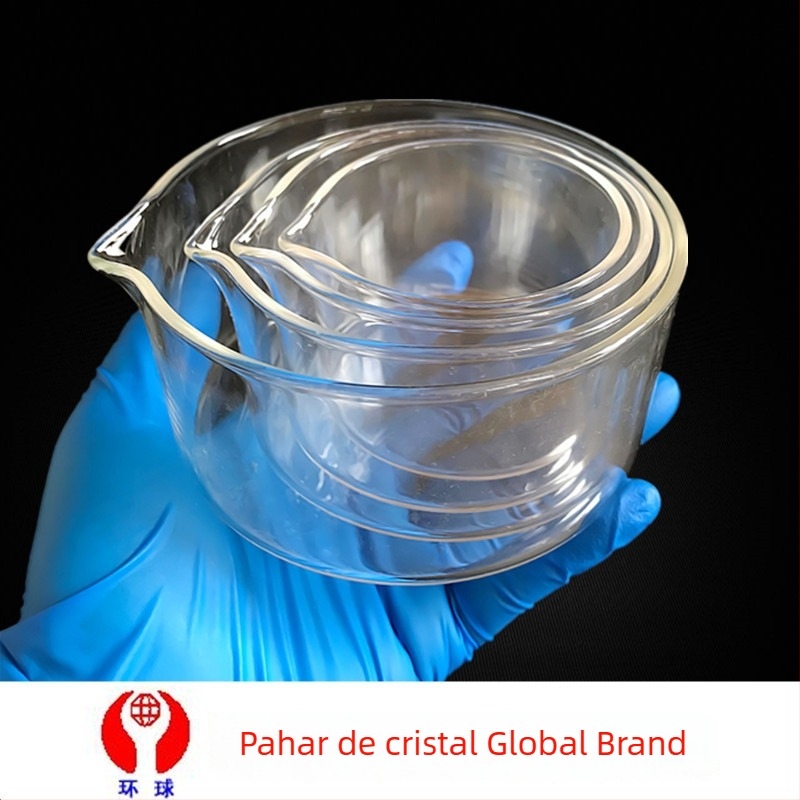 Farfurie de cristal pentru cristalizare, diametrele 60/70/80/100 mm, gură îngroșată, rotundă, fund plat, pentru laborator biologic.
