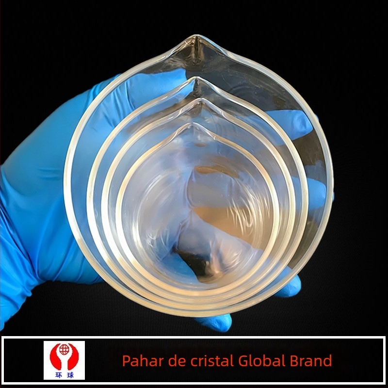 Farfurie de cristal pentru cristalizare, diametrele 60/70/80/100 mm, gură îngroșată, rotundă, fund plat, pentru laborator biologic.