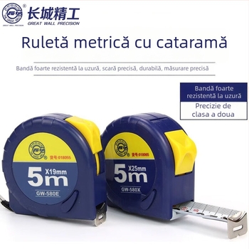 Great Wall Seiko bandă metrică din oțel, îngroșată, precizie înaltă, rezistentă la abraziune și impermeabilă, lungimi 2 m, 3 m, 5 m și 7,5 m