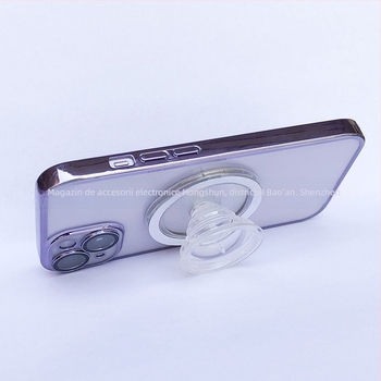 Suport auto pentru telefon din PC transparent, cu airbag magnetic, braț telescopic și bază magnetică, ambalaj din material magnetic