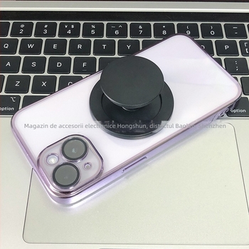 Suport auto pentru telefon din PC transparent, cu airbag magnetic, braț telescopic și bază magnetică, ambalaj din material magnetic