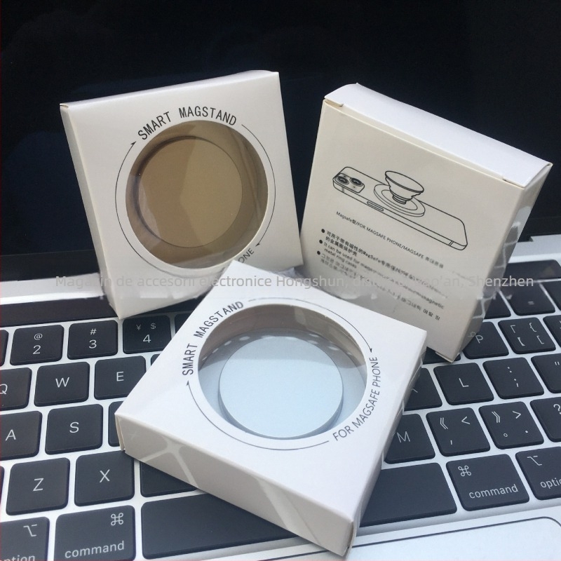 Suport auto pentru telefon din PC transparent, cu airbag magnetic, braț telescopic și bază magnetică, ambalaj din material magnetic