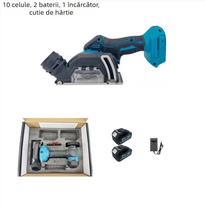 Polizor unghiular portabil cu baterie litiu, 3 inch - mini unealtă de tăiere