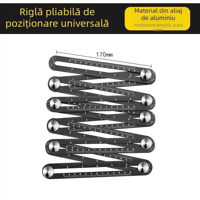 Riglă pliantă universală cu șase fețe pentru plăci ceramice, localizator de găuri, tâmplărie și zidărie — Xuan xuan