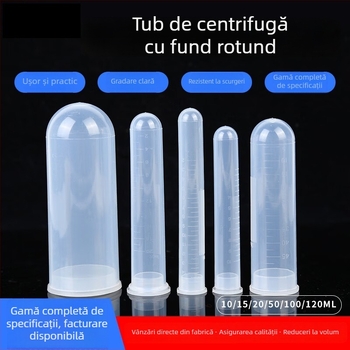 Tubă de centrifugare gradat cu capac, fund rotund, 10/15/20/50/100/120 ml