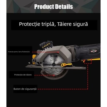 Mini fierăstrău circular electric pentru tâmplărie, portabil, 3 inci, pentru uz casnic, cu tăiere în unghi, multifuncțional