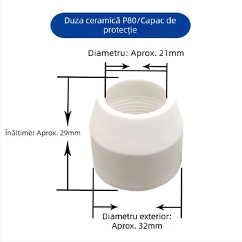 Capac de protecție din porțelan pentru duza P80 pentru pistolul de tăiere cu plasmă Panasonic P80 LGK100/120