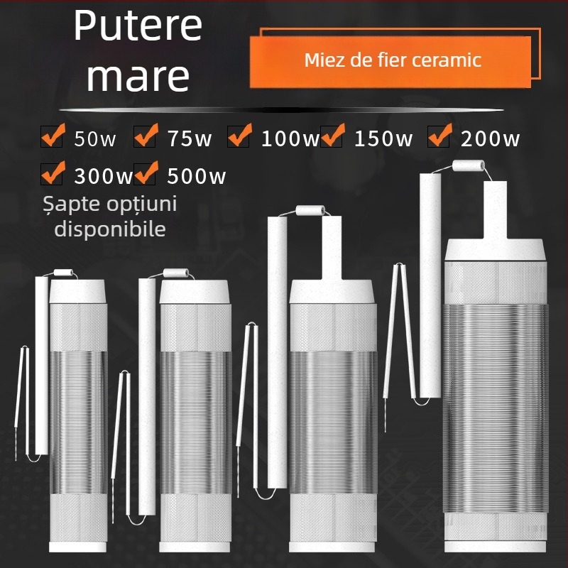 Element ceramic de încălzire pentru fierul de lipit, cu mâner din lemn, mare putere, opțiuni 50/75/100/150/200W și 300/500W