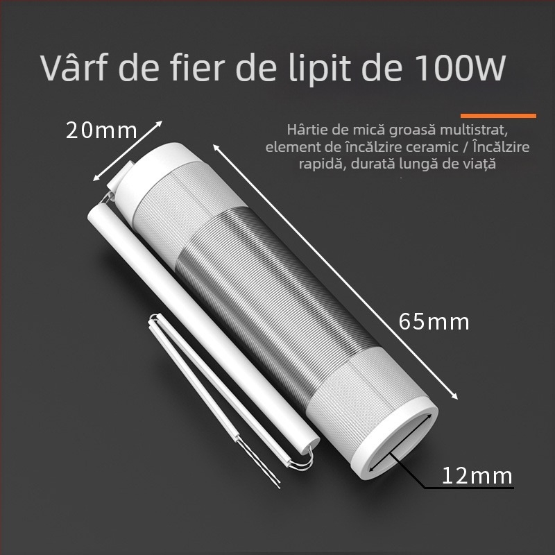 Element ceramic de încălzire pentru fierul de lipit, cu mâner din lemn, mare putere, opțiuni 50/75/100/150/200W și 300/500W