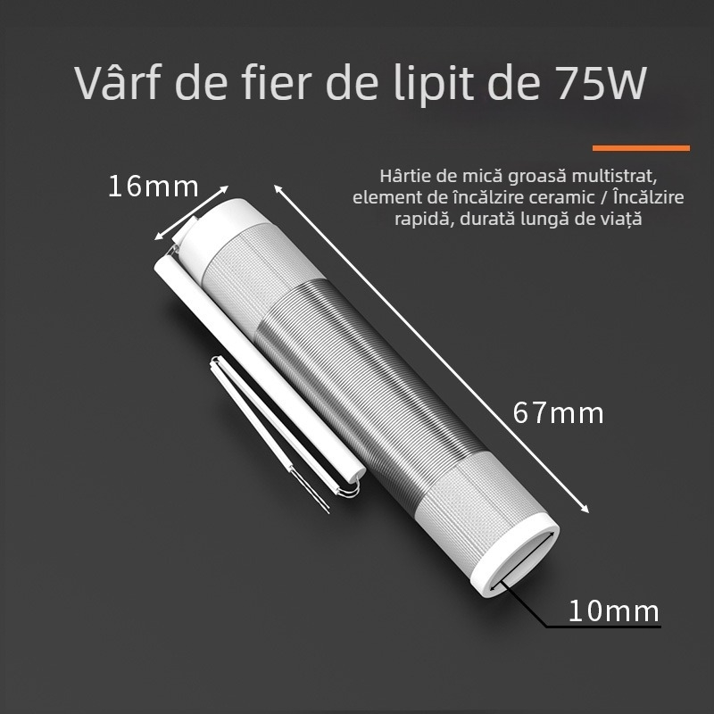Element ceramic de încălzire pentru fierul de lipit, cu mâner din lemn, mare putere, opțiuni 50/75/100/150/200W și 300/500W
