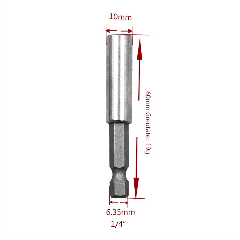 Bară magnetică de conectare pentru bituri, șurubelniță electrică, extensie pentru bormașină tip pistol, soclu 6,35 mm, adaptor rapid