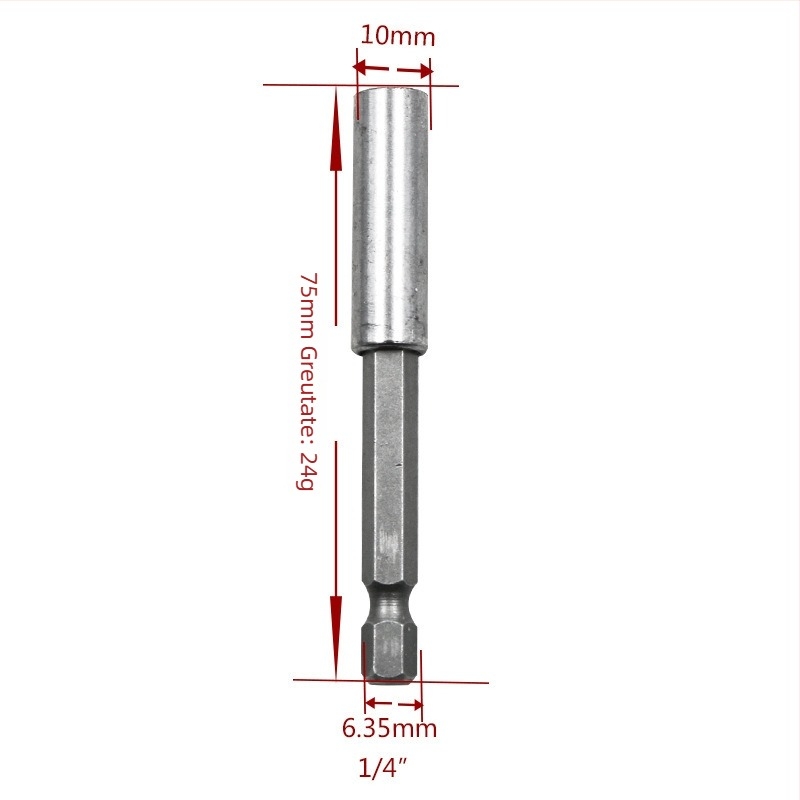 Bară magnetică de conectare pentru bituri, șurubelniță electrică, extensie pentru bormașină tip pistol, soclu 6,35 mm, adaptor rapid