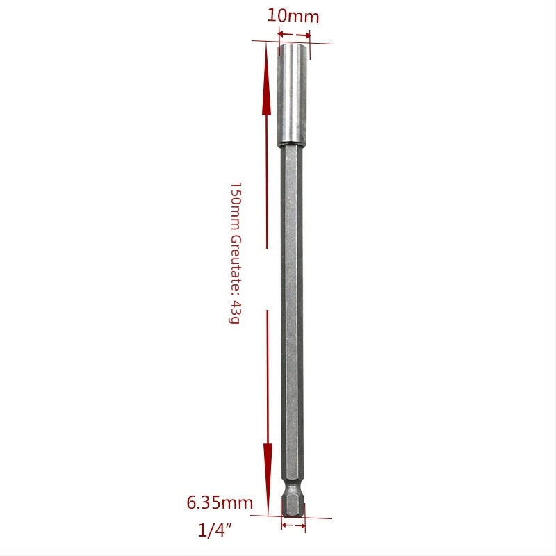 Bară magnetică de conectare pentru bituri, șurubelniță electrică, extensie pentru bormașină tip pistol, soclu 6,35 mm, adaptor rapid