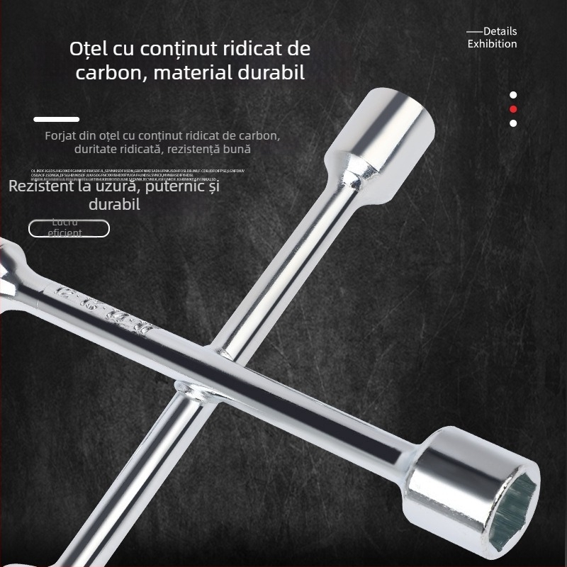 Cheie cu soclu încrucișată pentru biciclete electrice – instrument demontare și întreținere a pneurilor