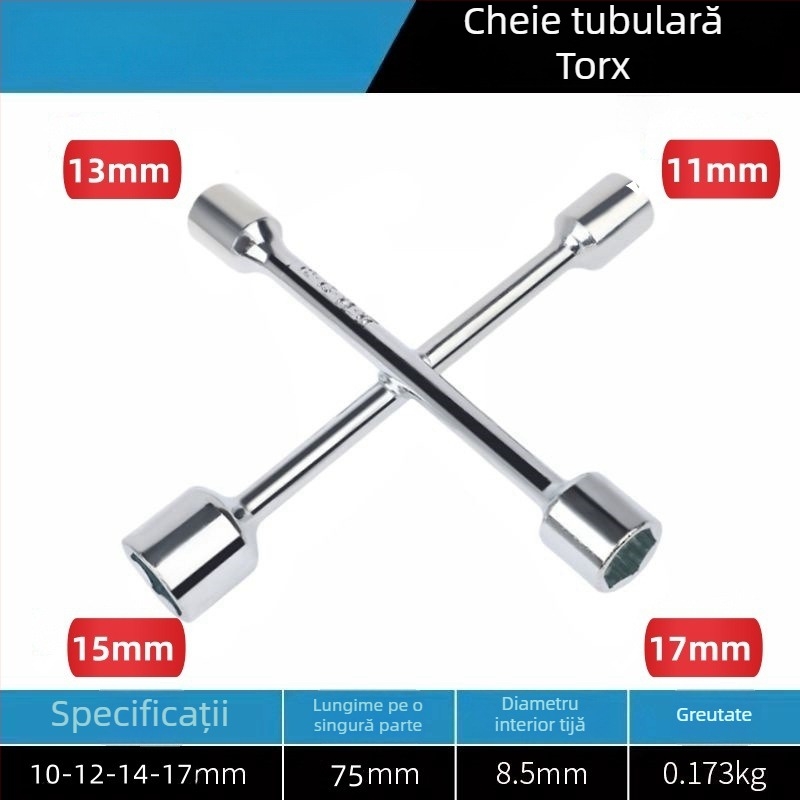 Cheie cu soclu încrucișată pentru biciclete electrice – instrument demontare și întreținere a pneurilor