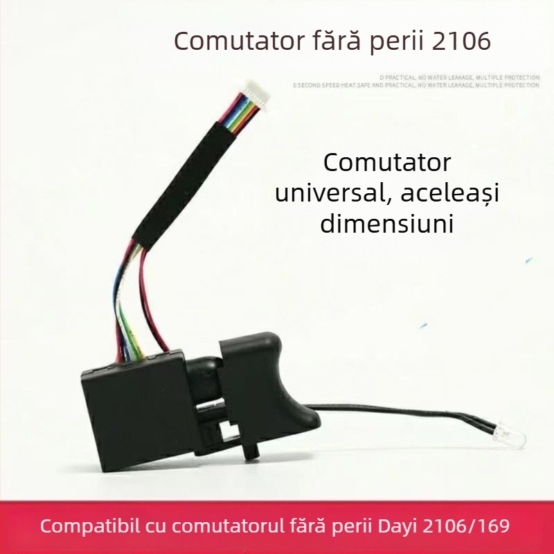 Comutator fără peri pentru cheie cu impact, 8 fire sau 9 fire, tip universal, model nou