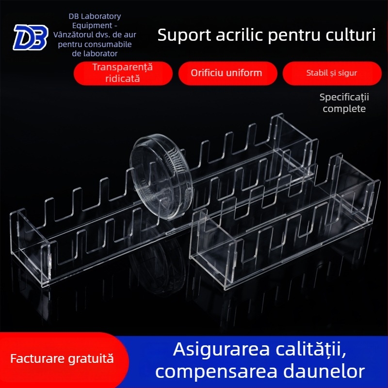 Raft din Plexiglas pentru Petri, set de 5/10 bucăți, vertical, pentru vase Petri cu diametrul 60/90/100/120/150 mm.