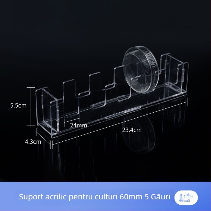 Raft din Plexiglas pentru Petri, set de 5/10 bucăți, vertical, pentru vase Petri cu diametrul 60/90/100/120/150 mm.