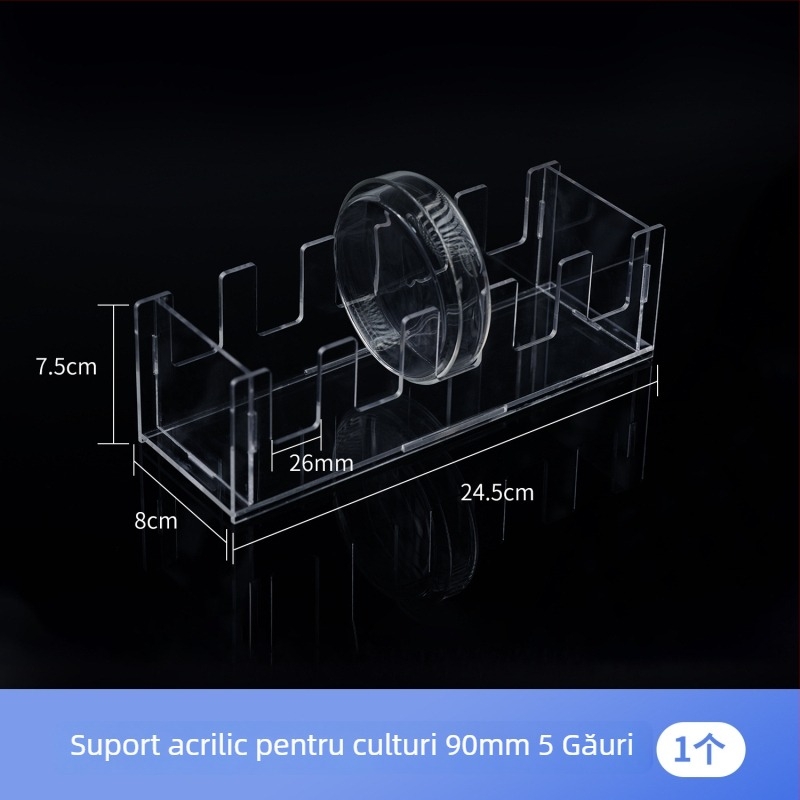 Raft din Plexiglas pentru Petri, set de 5/10 bucăți, vertical, pentru vase Petri cu diametrul 60/90/100/120/150 mm.