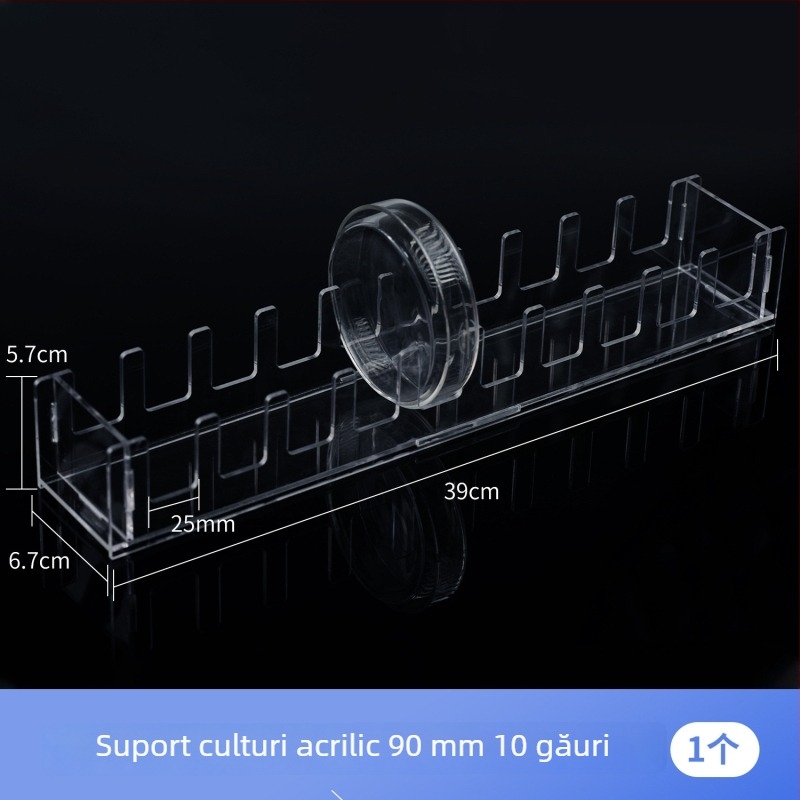 Raft din Plexiglas pentru Petri, set de 5/10 bucăți, vertical, pentru vase Petri cu diametrul 60/90/100/120/150 mm.