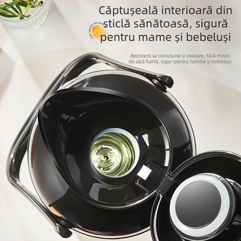 Jieanxi termos retro cu exterior din oțel inoxidabil și interior din sticlă, capacitate mare pentru uz casnic