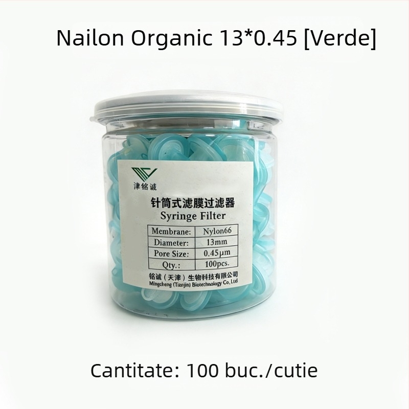 Membrană de filtru tip ac, 13 mm, 0.22/0.45 mm, microporoasă, pentru soluții organice și apoase, membrană tip pernă, de unică folosință