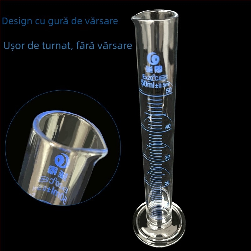 Cilindru de măsurat din sticlă borosilicat de înaltă calitate, grad A, 5/10/25/50/100/250/500/1000/2000 ml