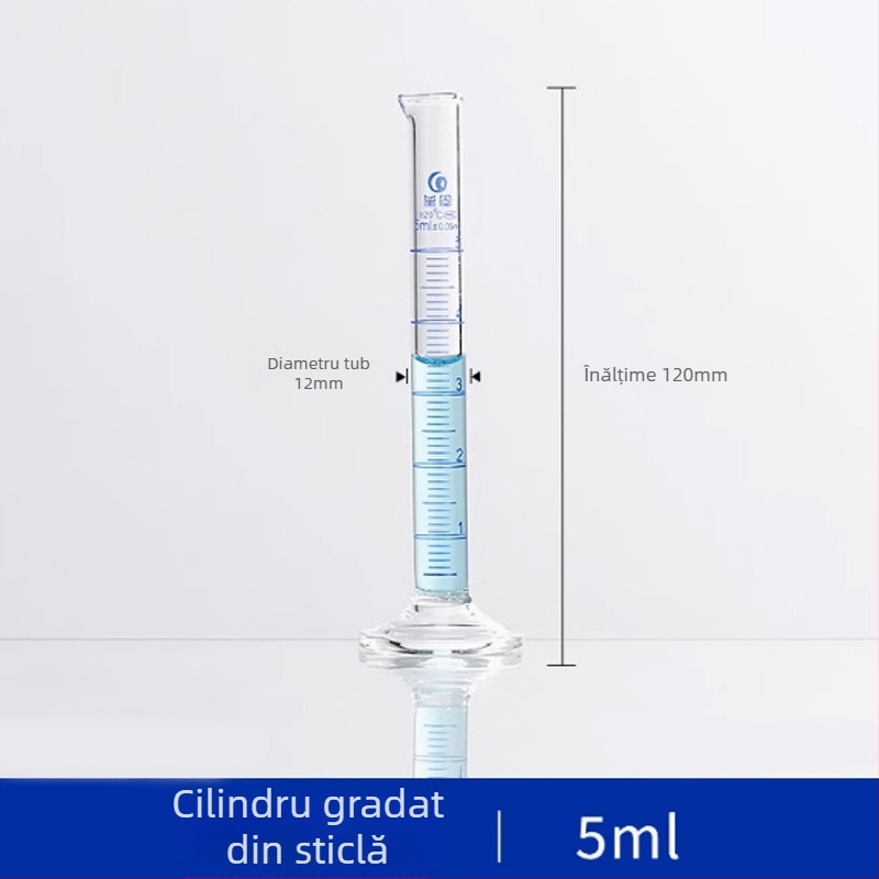 Cilindru de măsurat din sticlă borosilicat de înaltă calitate, grad A, 5/10/25/50/100/250/500/1000/2000 ml