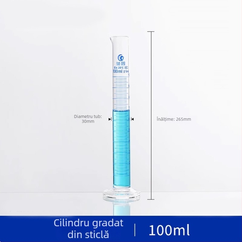 Cilindru de măsurat din sticlă borosilicat de înaltă calitate, grad A, 5/10/25/50/100/250/500/1000/2000 ml