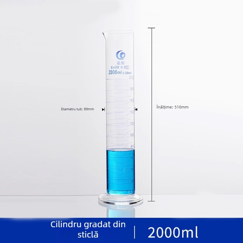 Cilindru de măsurat din sticlă borosilicat de înaltă calitate, grad A, 5/10/25/50/100/250/500/1000/2000 ml