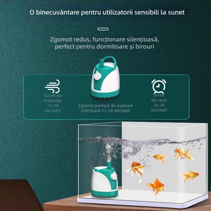 SQG pompă submersibilă pentru acvariu, zgomot redus, pompă de circulație pentru schimbarea apei, mică pompă de aspirație la bază, protecție împotriva funcționării în gol