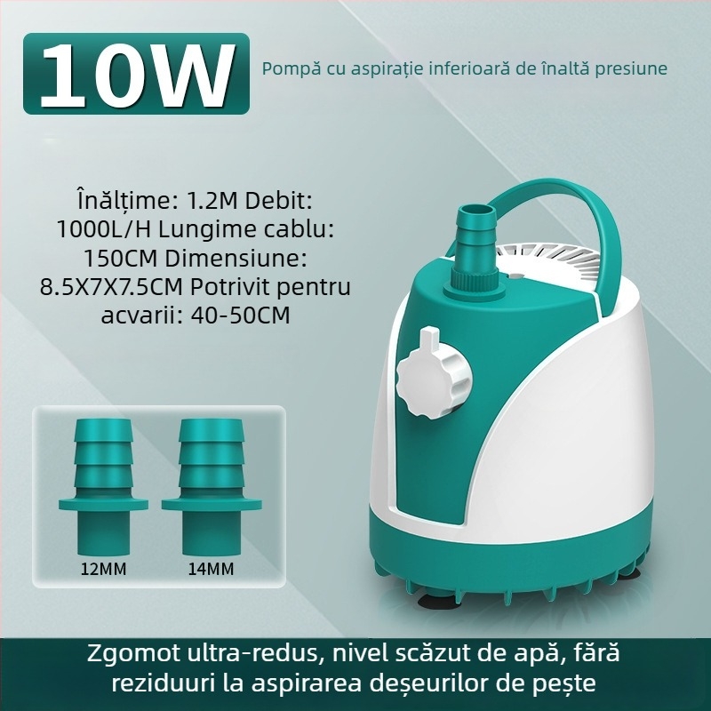 SQG pompă submersibilă pentru acvariu, zgomot redus, pompă de circulație pentru schimbarea apei, mică pompă de aspirație la bază, protecție împotriva funcționării în gol