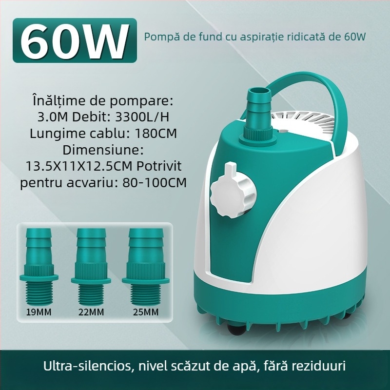 SQG pompă submersibilă pentru acvariu, zgomot redus, pompă de circulație pentru schimbarea apei, mică pompă de aspirație la bază, protecție împotriva funcționării în gol