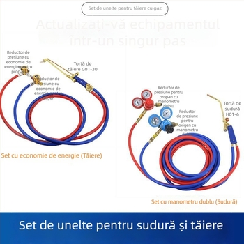 H01-6 Torță de sudură cu gaz și pistol de sudură 2 în 1, cu accesorii pentru oxigen și acetilenă