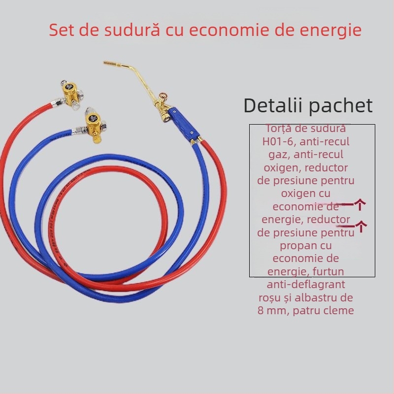 H01-6 Torță de sudură cu gaz și pistol de sudură 2 în 1, cu accesorii pentru oxigen și acetilenă