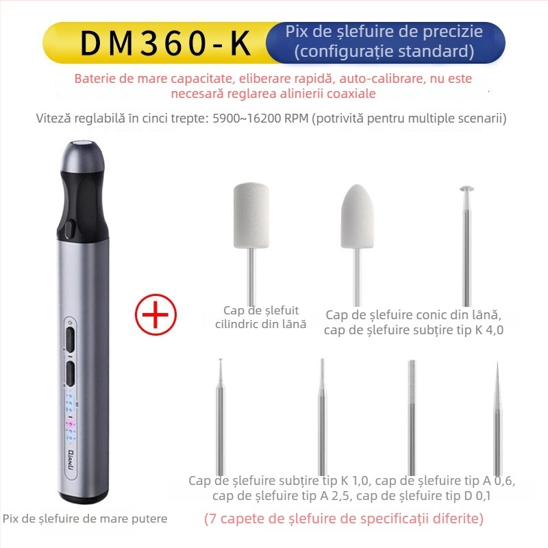 Pensă de șlefuit pentru repararea telefoanelor mobile — șlefuitor electric mic pentru cipuri IC și celule de baterie, șlefuire, tăiere, gravare