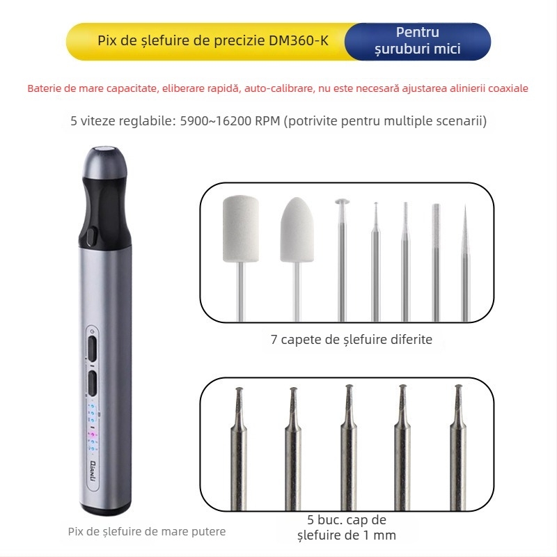 Pensă de șlefuit pentru repararea telefoanelor mobile — șlefuitor electric mic pentru cipuri IC și celule de baterie, șlefuire, tăiere, gravare