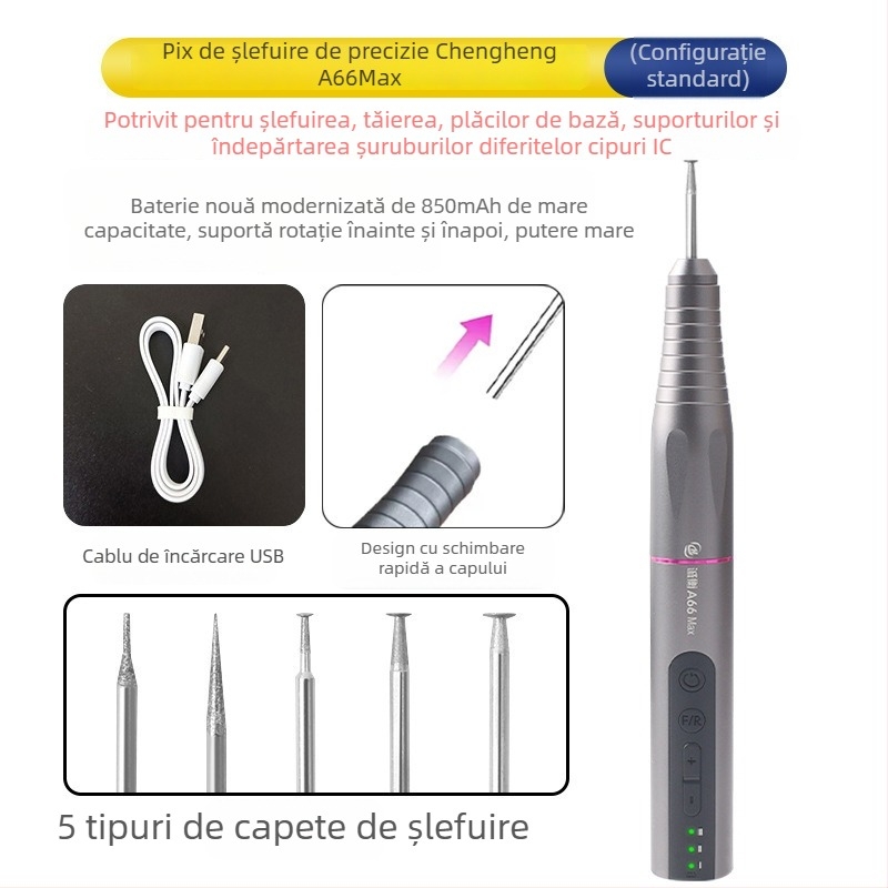 Pensă de șlefuit pentru repararea telefoanelor mobile — șlefuitor electric mic pentru cipuri IC și celule de baterie, șlefuire, tăiere, gravare