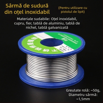 FX-88 Sârmă de lipire din oțel inoxidabil cu nucleu de flux, pentru fierul de lipit electric, alimentată de baterie Li-ion, 320°C