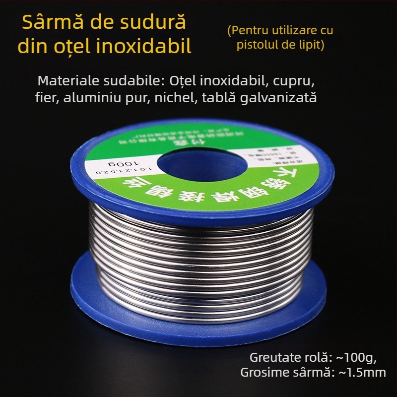 FX-88 Sârmă de lipire din oțel inoxidabil cu nucleu de flux, pentru fierul de lipit electric, alimentată de baterie Li-ion, 320°C