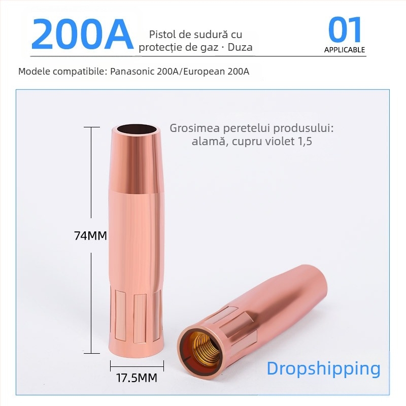 Duză protectoare din cupru pentru pistolul de sudură Panasonic, sudură cu protecție gaz, compatibilă cu 200A/350A/500A
