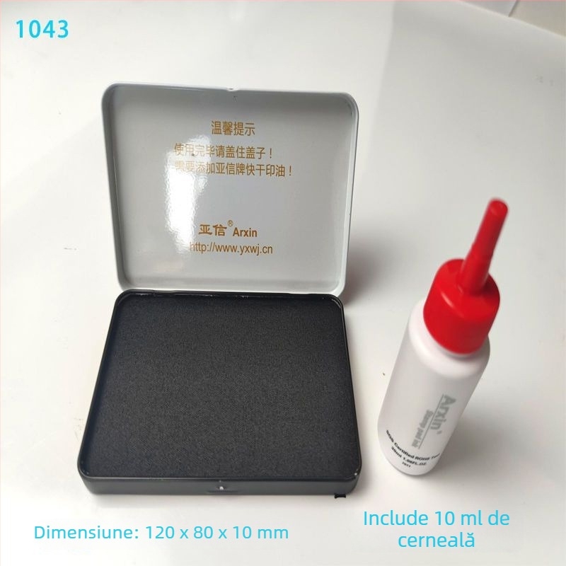 Tampon cu cerneală roșu, uscare rapidă, pentru ștampile pătrate, destinate imprimării financiare