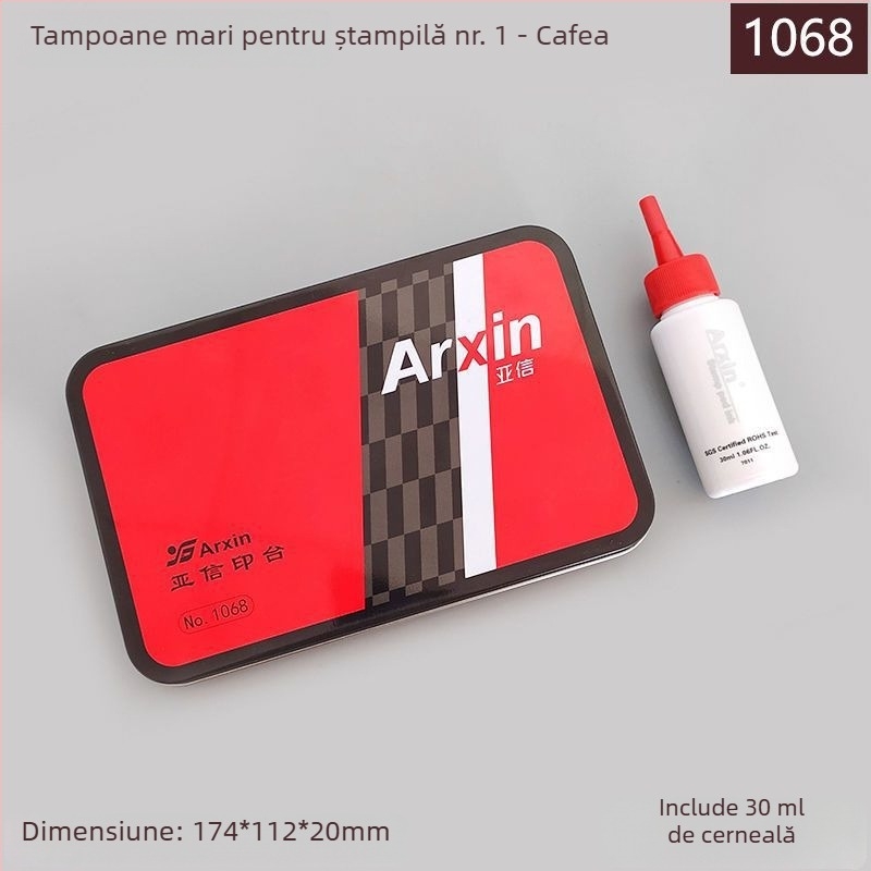 Tampon cu cerneală roșu, uscare rapidă, pentru ștampile pătrate, destinate imprimării financiare