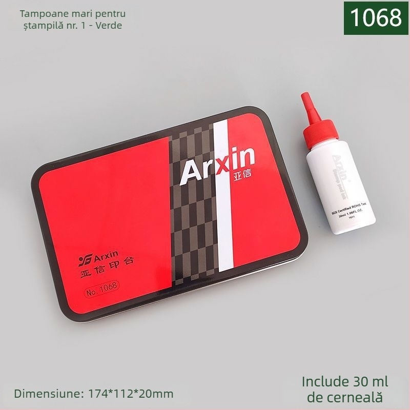 Tampon cu cerneală roșu, uscare rapidă, pentru ștampile pătrate, destinate imprimării financiare