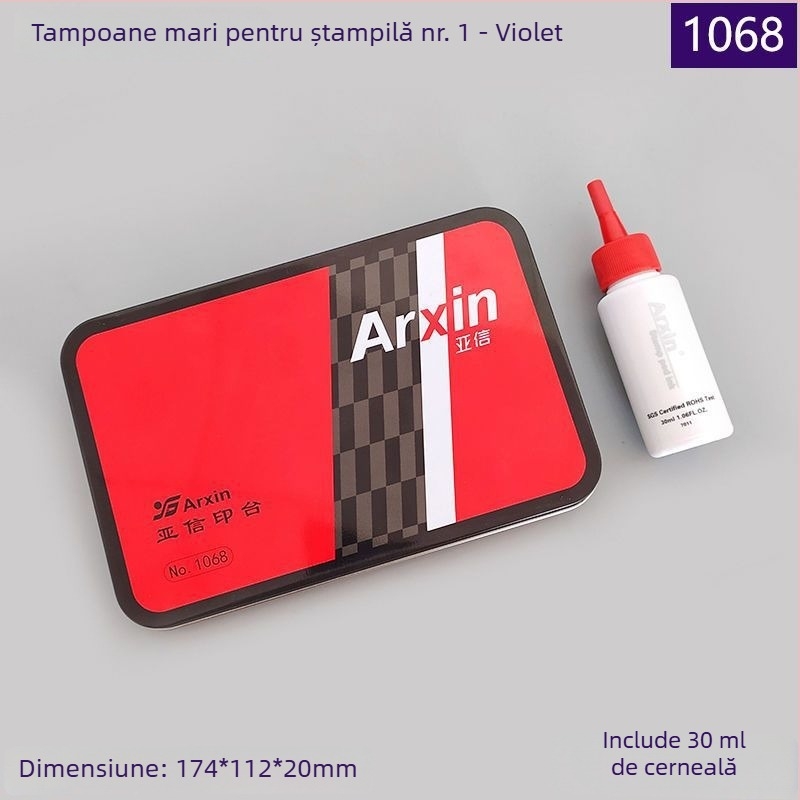 Tampon cu cerneală roșu, uscare rapidă, pentru ștampile pătrate, destinate imprimării financiare