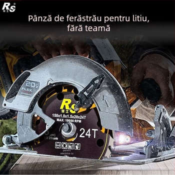 Ruish lamă circulară pentru lemn cu baterie Li-Ion, 5/5,5/6 inch, dinți dovetail, fierăstrău manual