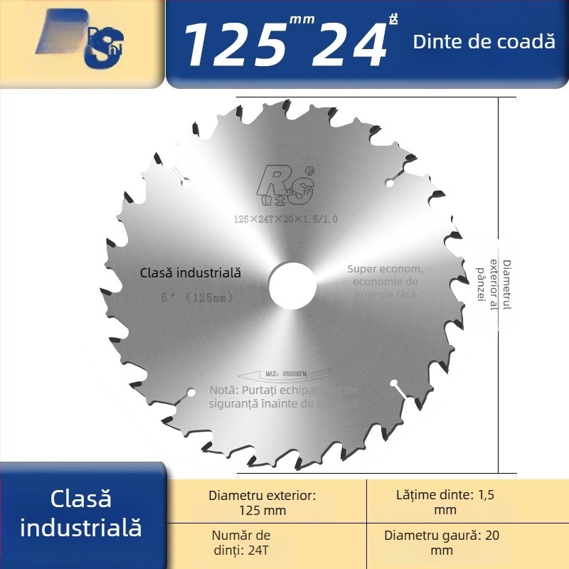 Ruish lamă circulară pentru lemn cu baterie Li-Ion, 5/5,5/6 inch, dinți dovetail, fierăstrău manual