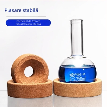 Stativ din plută pentru sticle cu fund rotund, covoraș din plută, bază de laborator din lemn