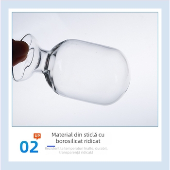 Sticlă conică din sticlă, în formă de inimă de pui, recipient pentru semințe, 125/250/500 ml, sticluță de prezentare pentru pulbere cristalină