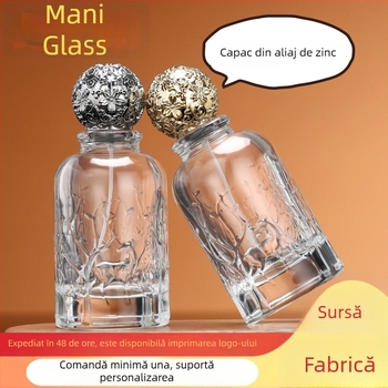 Sticlă de probă pentru parfum, recipient din sticlă subțire de 100 ml, capac transparent din aliaj de zinc, pulverizator (gol)
